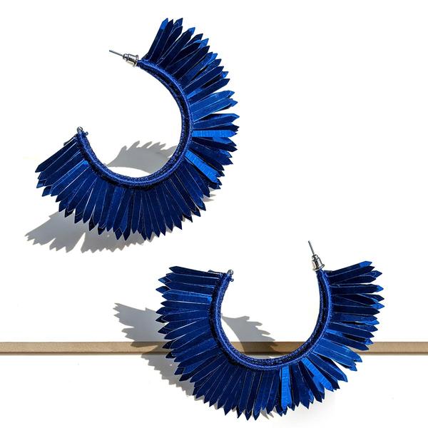 Diana Half Moon Earrings (Blue)