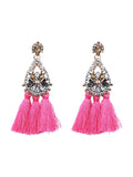 Pink Cascade Tassel Earrings
