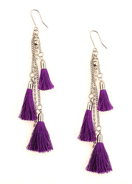 Tasseled Tales Earrings (Purple)