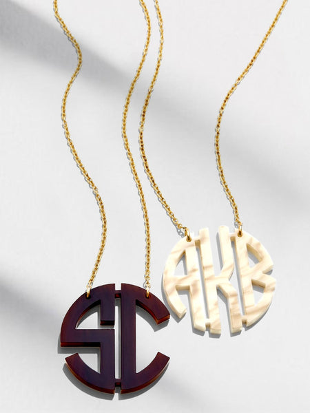 Small Block Monogram Acrylic Necklace