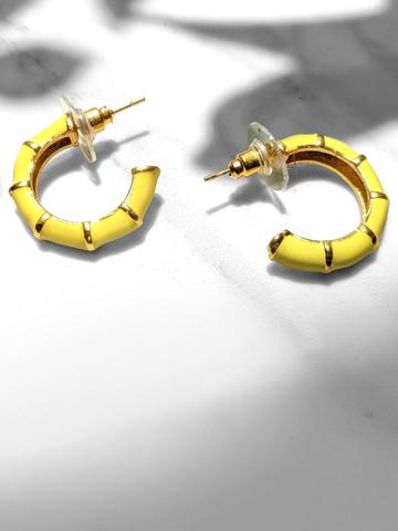 Shellac Mini Yellow Enamel Earrings