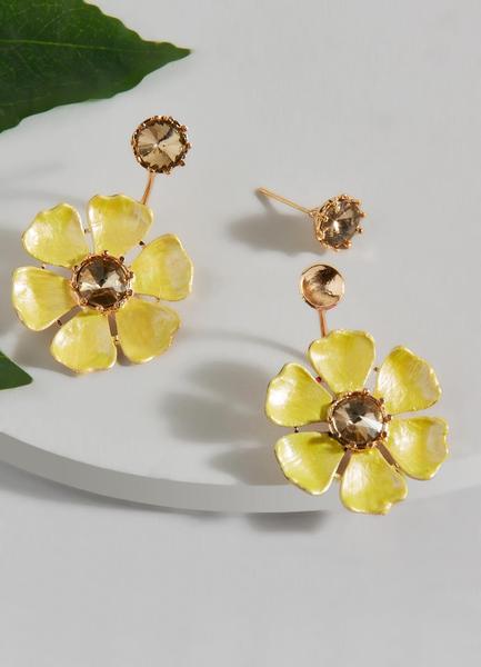 Lucille Front-Back Earrings (Yellow)