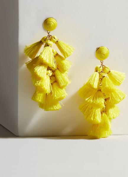 Daisy Yellow Tassel Earrings