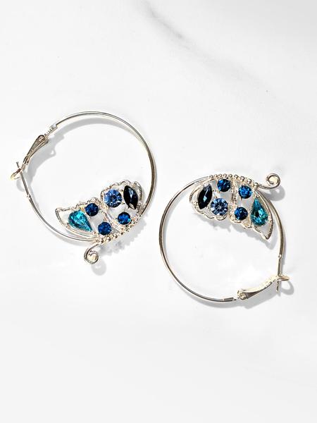 Vionnet Butterfly Crystal Earrings (Silver)
