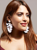 Daisy White Tassel Earrings