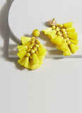 Daisy Yellow Tassel Earrings