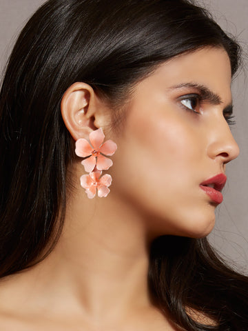 Beack floral earrings (Blush)