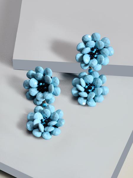 Rosalie blooming drop earrings (Light-blue)