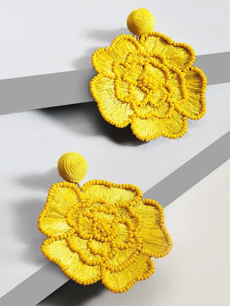 Floret drop earrings (yellow)