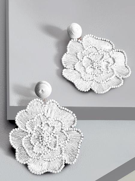 Floret drop earrings (White)