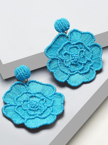 Floret drop earrings (Blue)