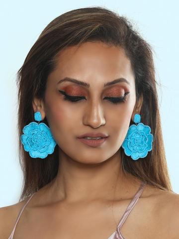 Floret drop earrings (Blue)