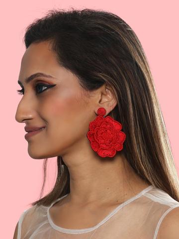 Floret drop earrings (Red)