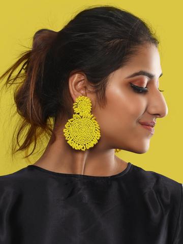 Marise flower earrings (Yellow)