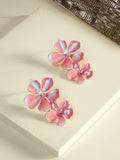 Beack floral earrings (Pink metallic)