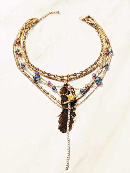 Veneer Feather Necklace