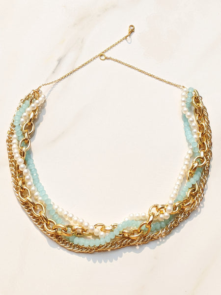 Pretzel Blue Necklace
